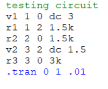 circuit 1 LTSpice code