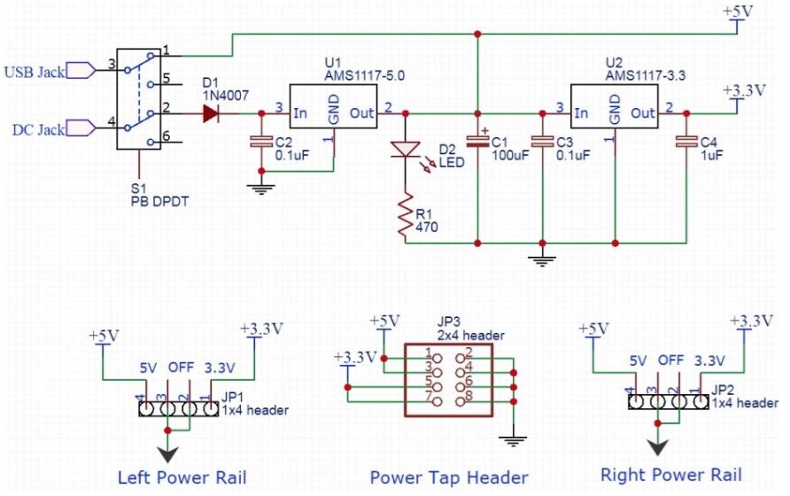 Circuit schematic of the DC-DC converter being used.