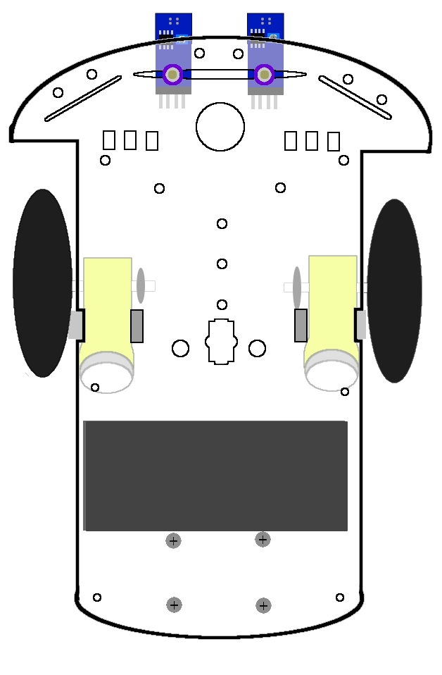 Top view of the car without circuit