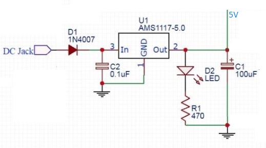 Simplified DC-DC converter circuit.