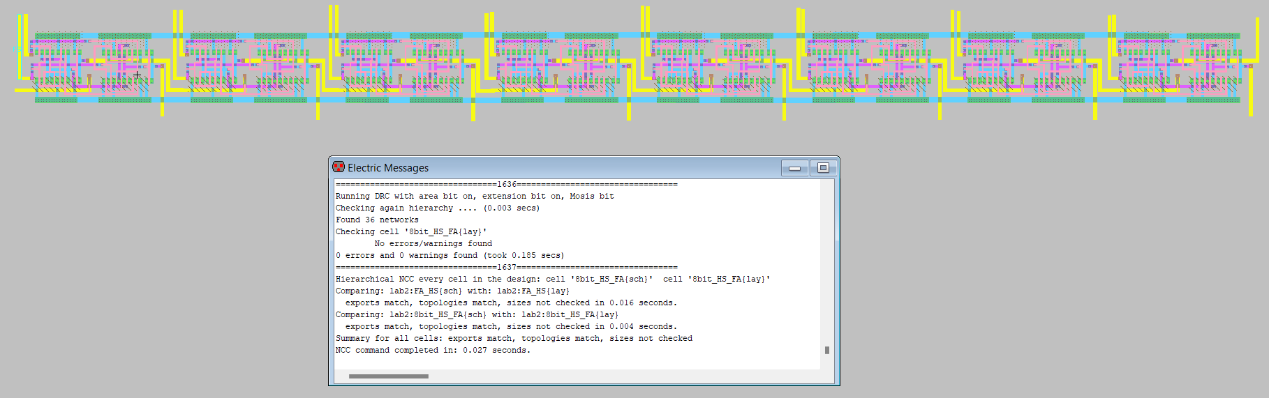 8 bit high speed full adder layout