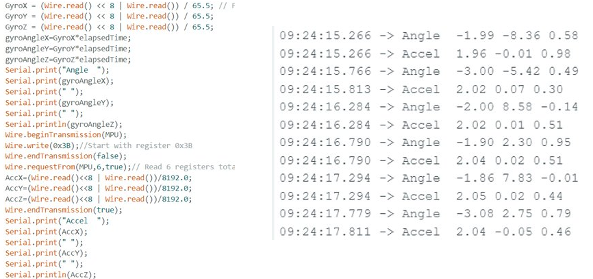 acceleration and gryo data
