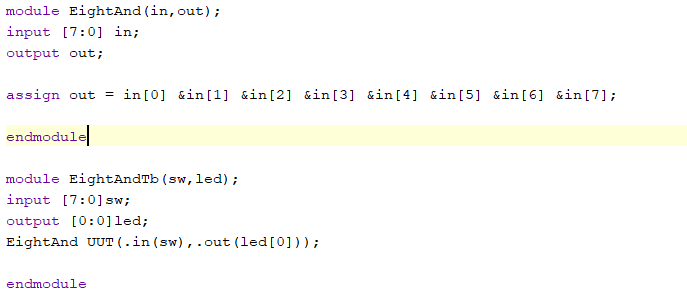 8 input AND gate code