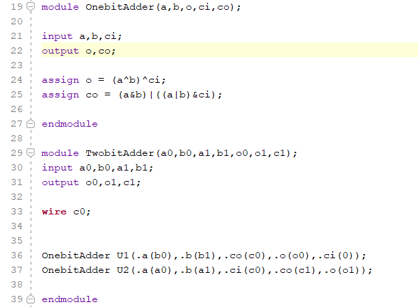Two bit full adder code