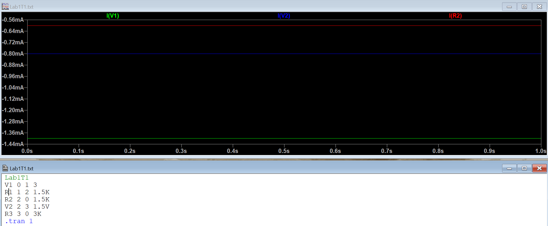 Task 1 LTSpice simulation