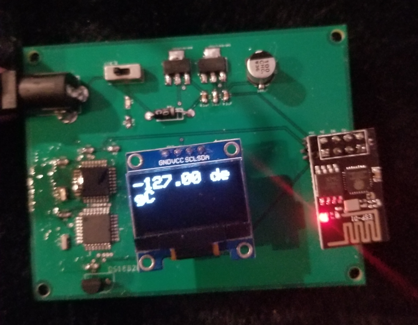 Figure 2 - Powered PCB with display error