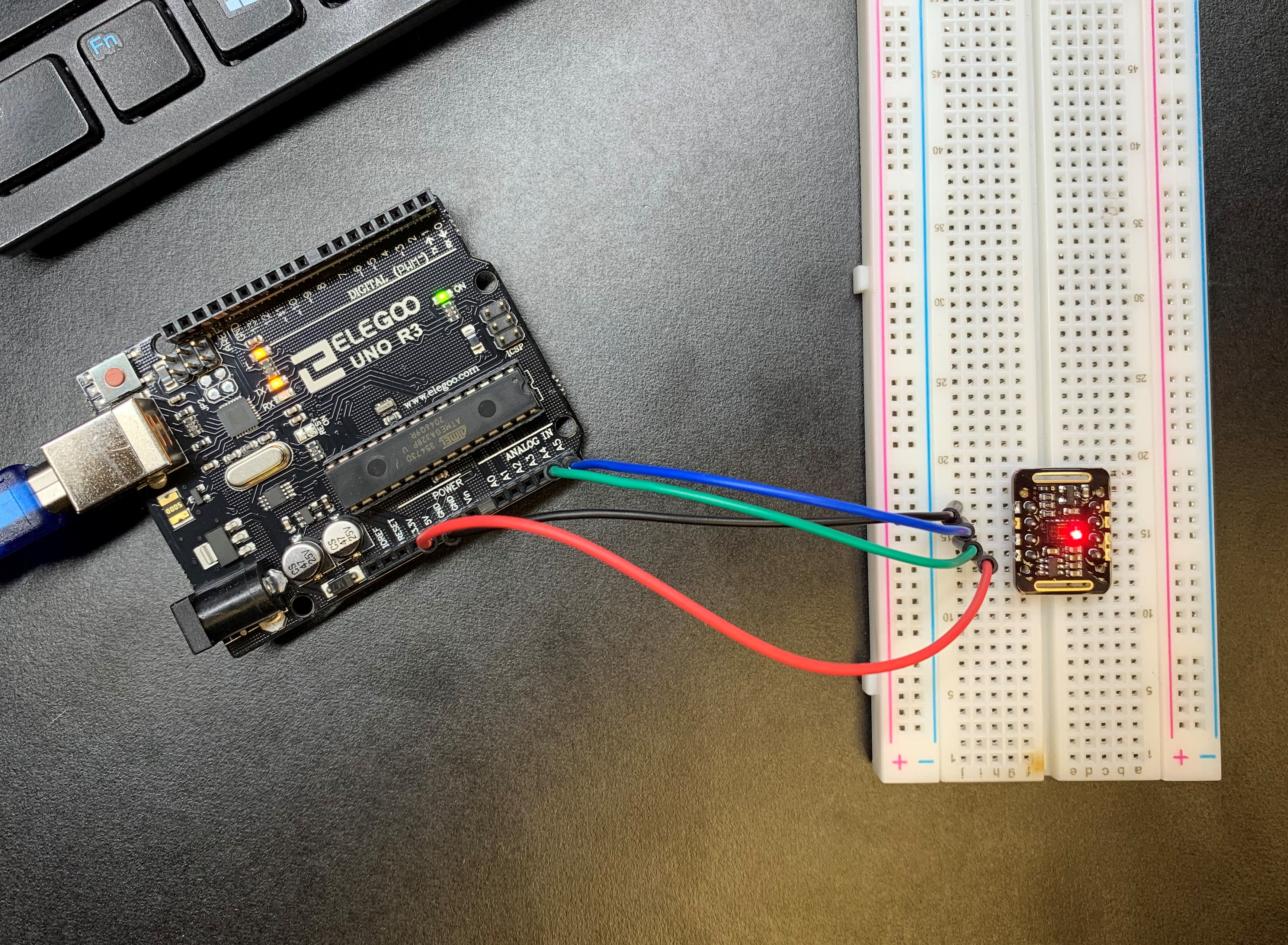 Arduino and Breadboard Topview