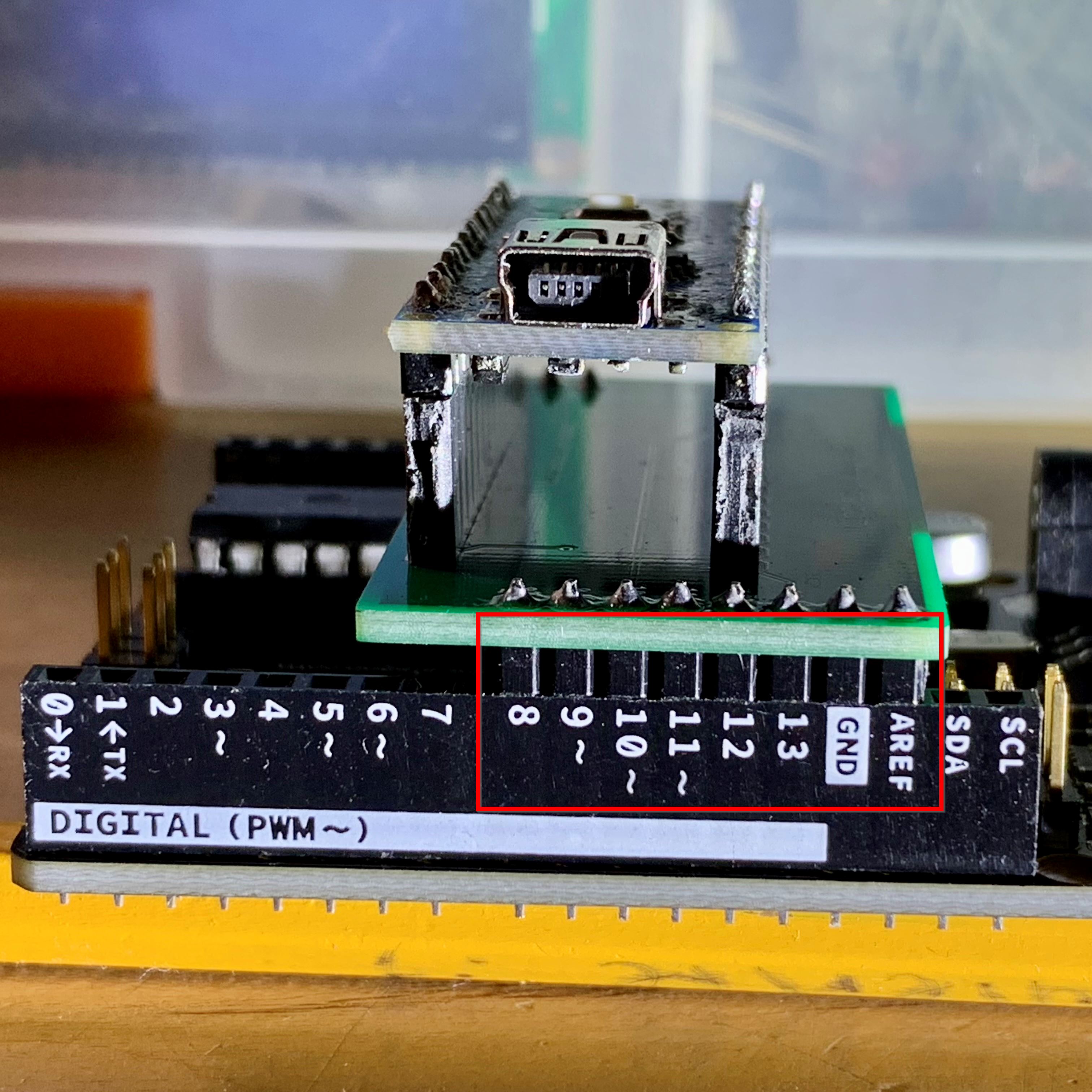 Bootloader board attached to Arduino Uno side connection 02