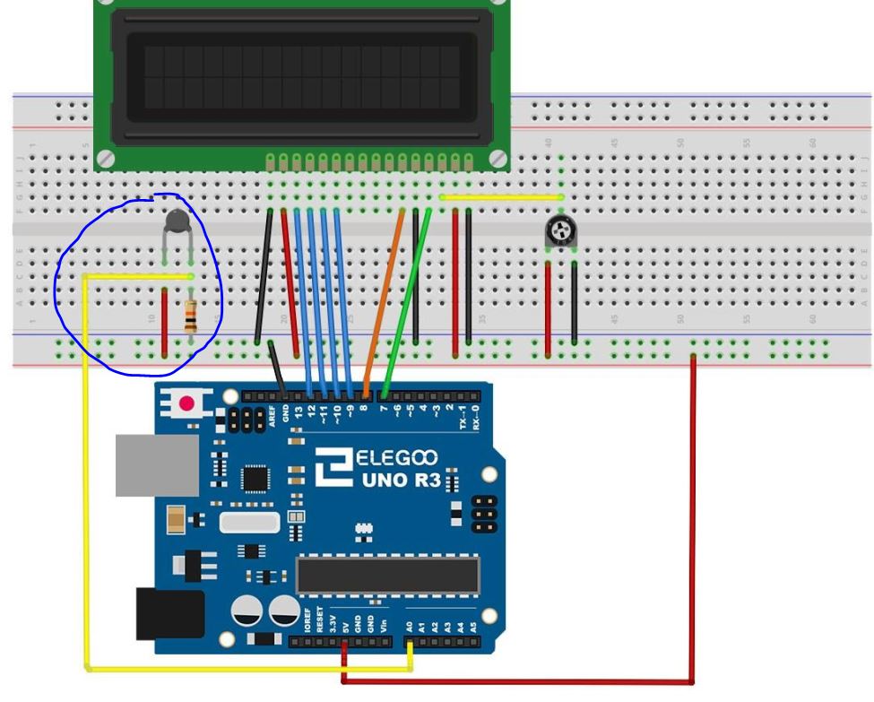 Arduino and Thermistor wiring diagram