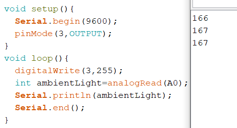 Photocell readings of only the ambient lighting
